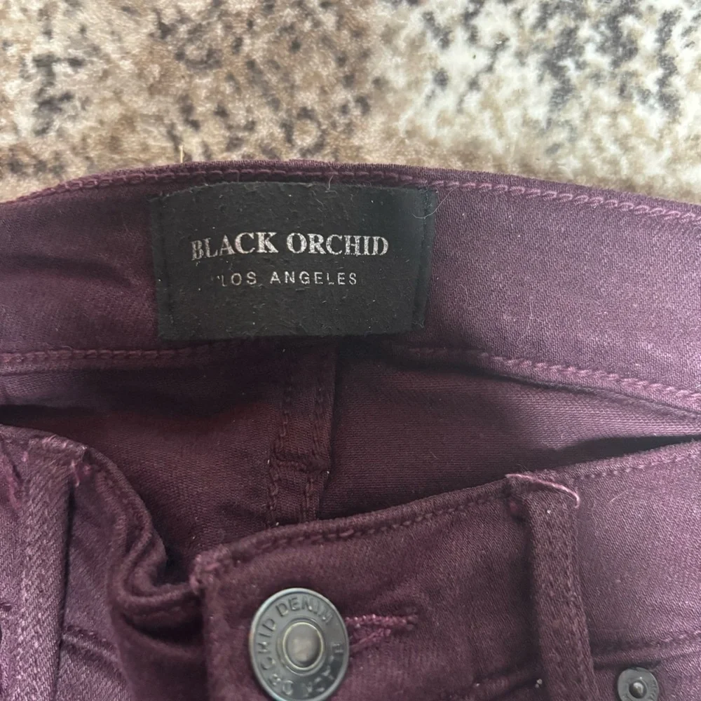 Black Orchid Dark Purple / Plum Noah Ankle Skinny Jeans Size 24